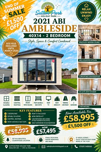 2 Bedroom Mobile/park Home For Sale In Vicarage Lane, Long Sutton, Spalding, PE12